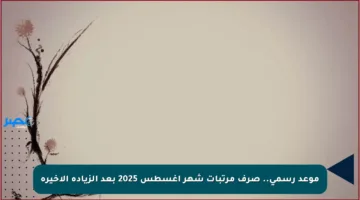 موعد رسمي.. صرف مرتبات شهر أغسطس 2025 بعد الزيادة الأخيرة
